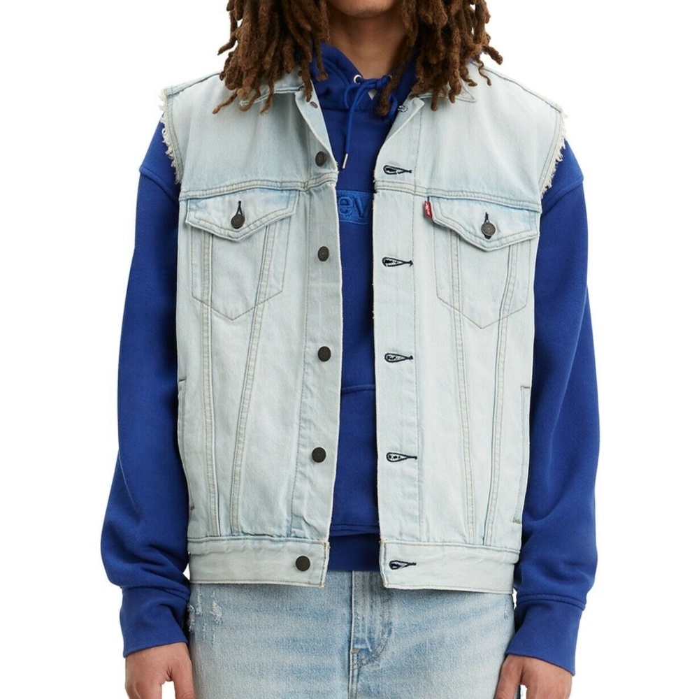 NWT Levi's Trucker Denim Jean Jacket Vest Light Stone Wash Rare/Sold out…